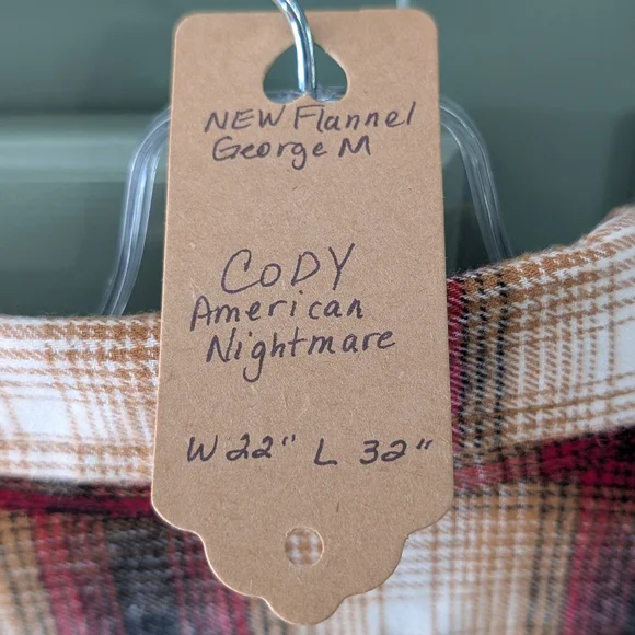 CODY Flannel Plaid Shirt Hand Crafted - Picture 9 of 9